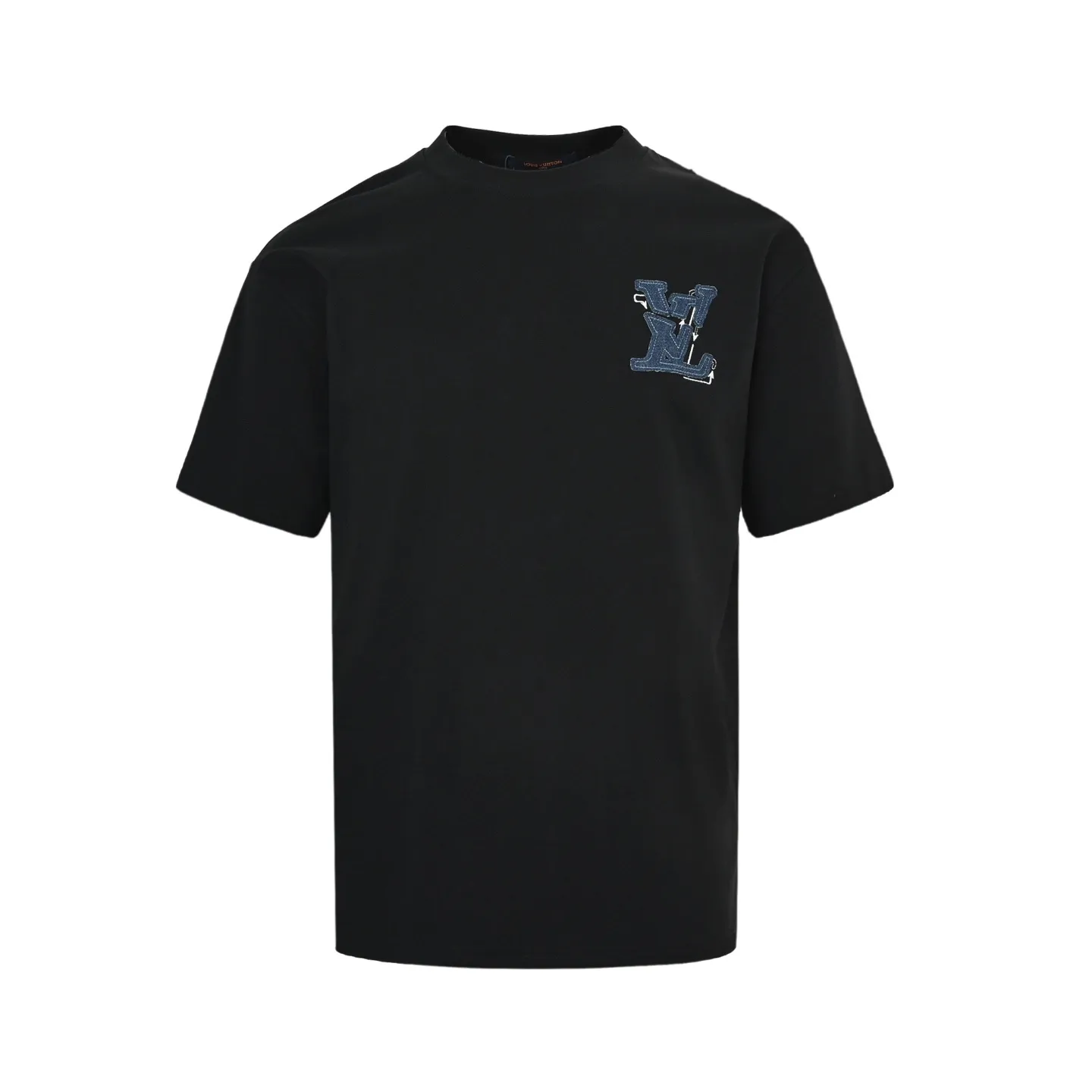 Louis Vuitton/Louis Vuitton 26ss denim patch presbyopic letter embroidered short sleeves